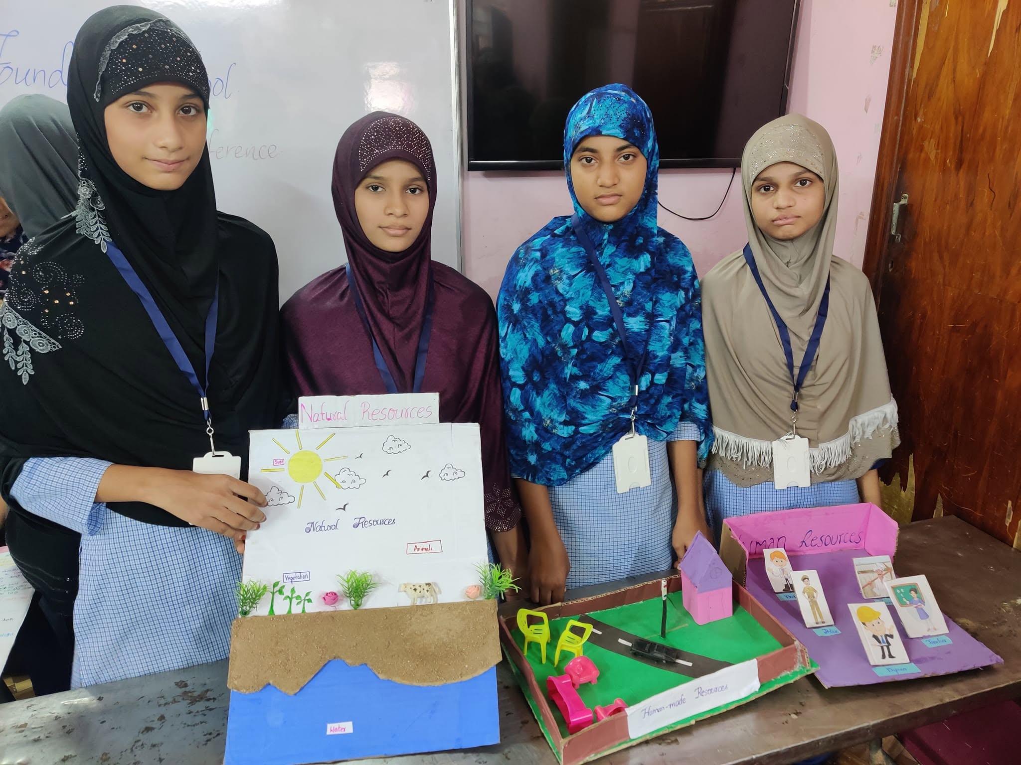 Students with a hands-on science project
