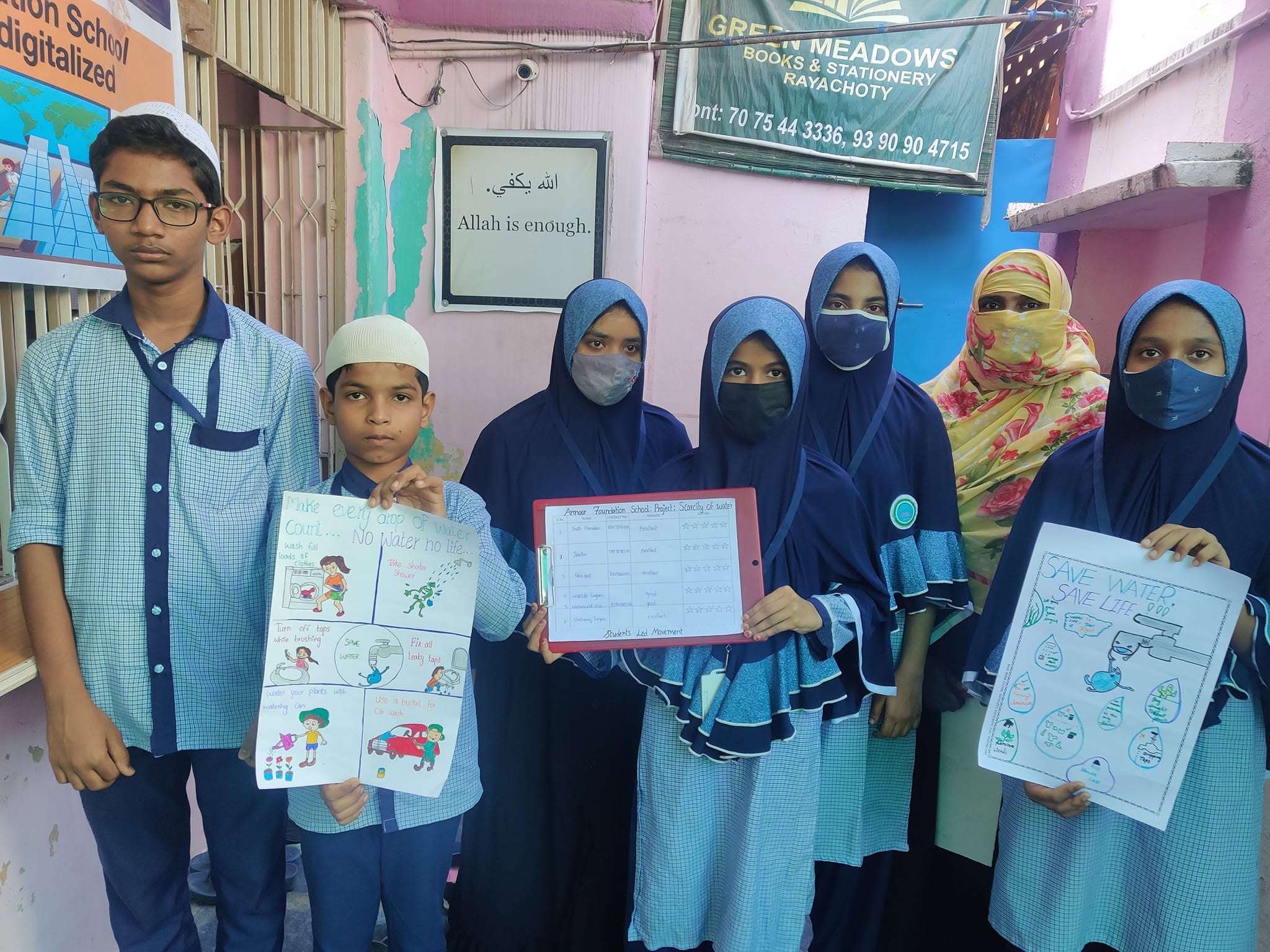Students presenting their artwork at a Pen Foundation classroom